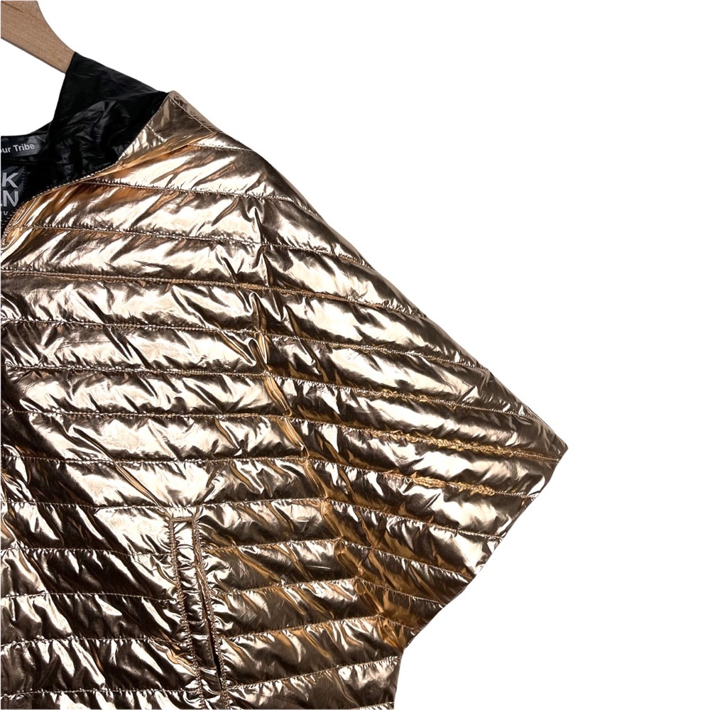 THINK ROYLN Heroine Quilted Down Filled Poncho in Rose Gold Metallic - Picture 6 of 15